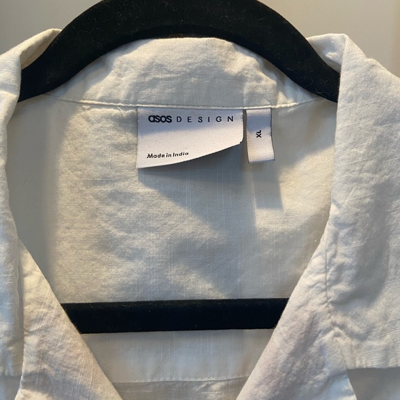 Men’s white button down with stitch detail - Picture 2 of 4